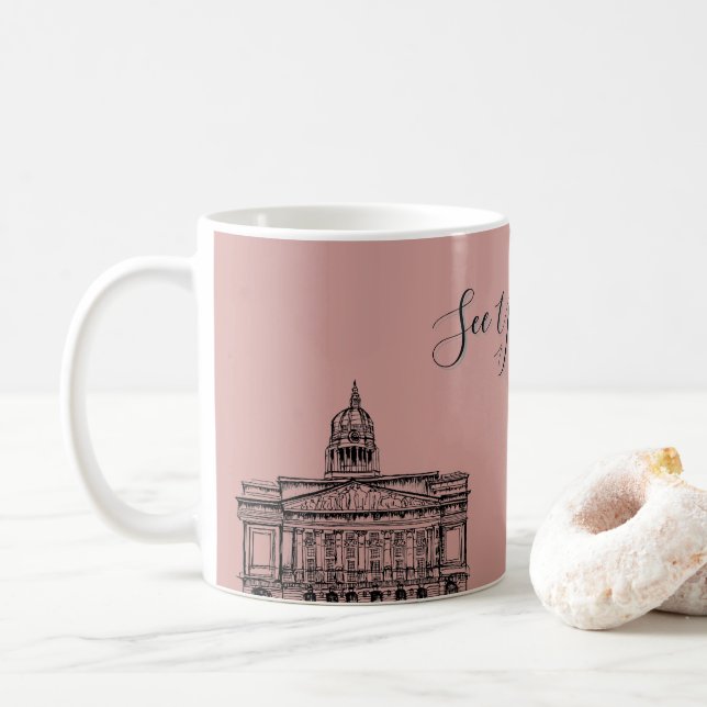 Flickermuse Nottingham Floral Tone Sketch Kaffeetasse (Mit Donut)