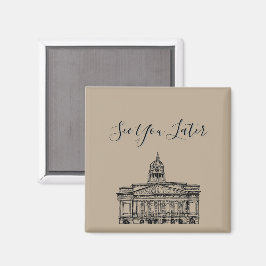 Flickermuse Nottingham Mocha Mousse Tone Sketch Magnet