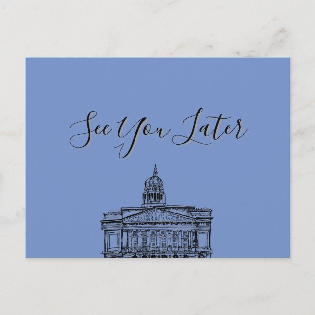 Flickermuse Nottingham Mocha Mousse Tone Sketch Postkarte (Vorderseite)