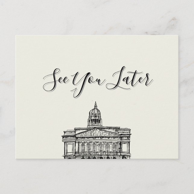 Flickermuse Nottingham Mocha Mousse Tone Sketch Postkarte (Vorderseite)