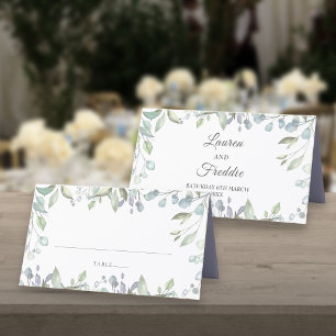 Flieder-Aquarell-Blumenhochzeit Platzkarte
