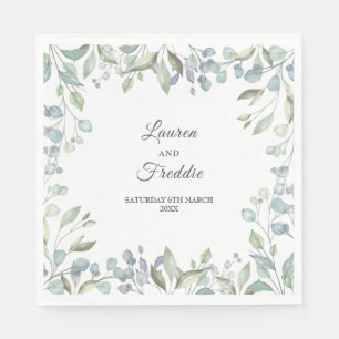 Flieder-Aquarell-Blumenhochzeit Serviette
