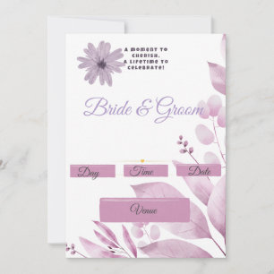 Flieder-Aquarell-Blumenhochzeits-Einladung Eine Einladung