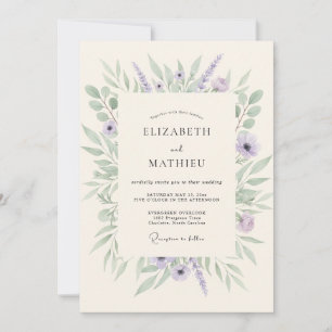 Flieder Ätherische Botanische Hochzeit Einladung