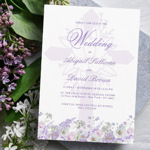 Flieder Blumen Religiöse Hochzeit Einladung
