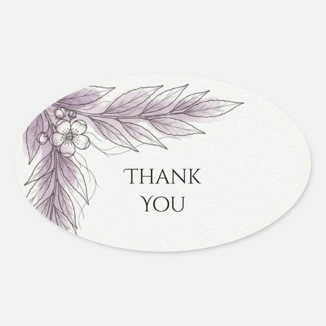 Flieder Botanischer Blatt Danke Sticker (Vorderseite)
