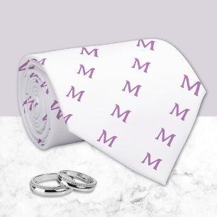 Flieder Custom Monogramm  Krawatte
