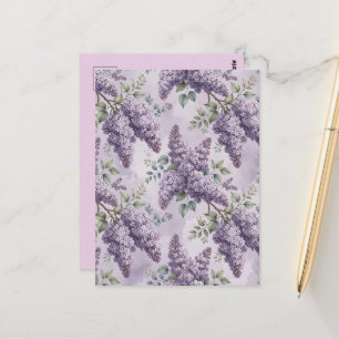 Flieder Fliederblüten Salbeigrün Staubiger Lavende Postkarte