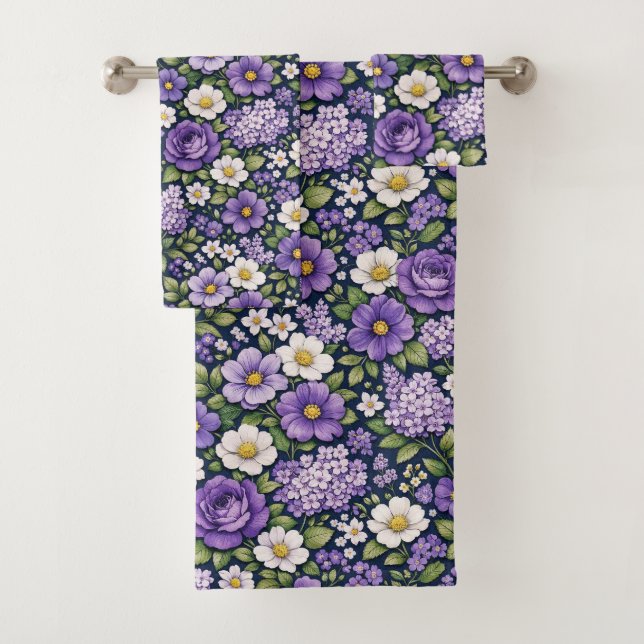 Flieder floral badhandtuch set (Insitu)