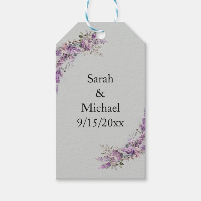 Flieder floral geschenkanhänger (Vorderseite)