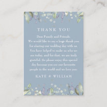 Flieder Floral Staubblau Hochzeit Danke