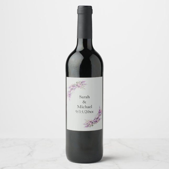 Flieder floral weinetikett (Vorderseite)