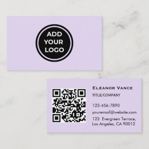 Flieder Fügen Sie Ihre Logo-Visitenkarte mit QR-Co Visitenkarte