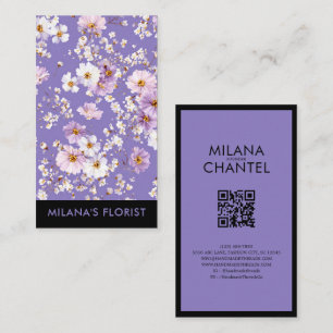 Flieder Gänseblümchen Moderne Trendblume Florist Visitenkarte
