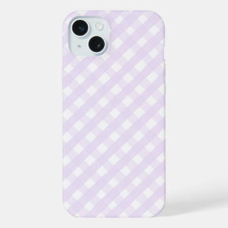 Flieder Gingham Nahtloses Muster Handgemaltes Karo iPhone 15 Plus Hülle