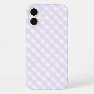Flieder Gingham Nahtloses Muster Handgemaltes Karo iPhone 16 Plus Hülle