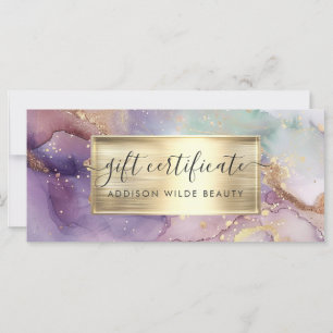 Flieder Glitter Faux Goldfolie Geschenkgutschein