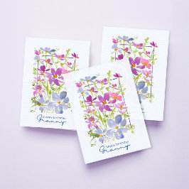 Flieder ‘Happy Birthday Granny’ Aquarell-Blumen Karte