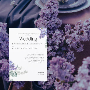 Flieder Hochzeit  Einladung