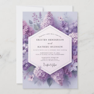 Flieder Hochzeit mit ätherischer Blüte Einladung
