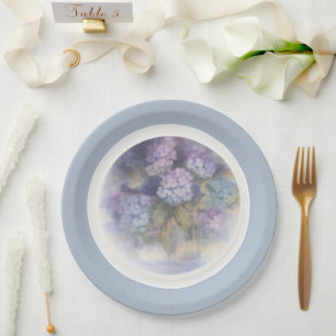 Flieder Hortensie Aquarell Lunch-Napkin Pappteller