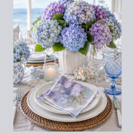 Flieder-Hortensie-Aquarell-Luncheon- Serviette