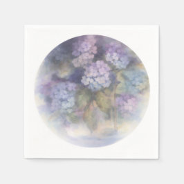 Flieder-Hortensie-Aquarell-Luncheon- Serviette