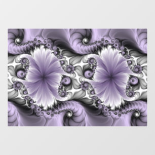 Flieder-Illusion abstrakte Blumen-Fraktal-Kunst-Fa Fensteraufkleber