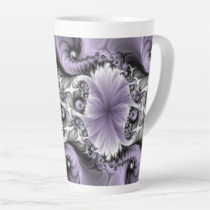Flieder-Illusion abstrakte Blumen-Fraktal-Kunst Fa Milchtasse