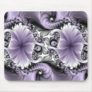 Flieder-Illusion abstrakte Blumen-Fraktal-Kunst Fa Mousepad