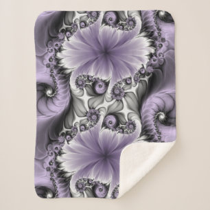 Flieder-Illusion abstrakte Blumen-Fraktal-Kunst Fa Sherpadecke