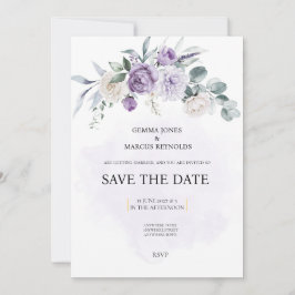 Flieder-Infusion Save-the-Date-Hochzeitseinladung Einladung