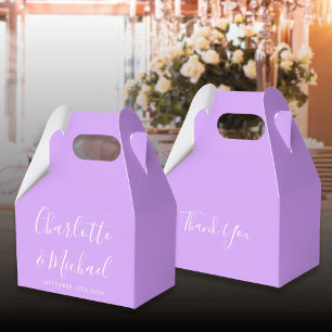 Flieder Lavendel Elegante Unterschrift Hochzeit Geschenkschachtel