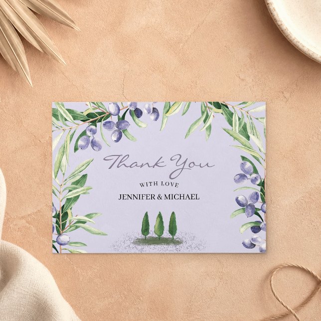 Flieder Lavendel Rustikale Baumhochzeit Dankeskarte (Von Creator hochgeladen)