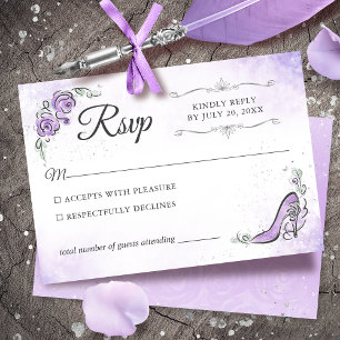 Flieder Lavendel und Silber Prinzessin Elegante Ho RSVP Karte