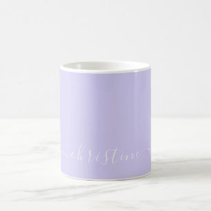 Flieder Lavendel & Weiß Minimalist Name Custom 015 Kaffeetasse
