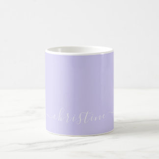 Flieder Lavendel & Weiß Minimalist Name Custom 015 Kaffeetasse
