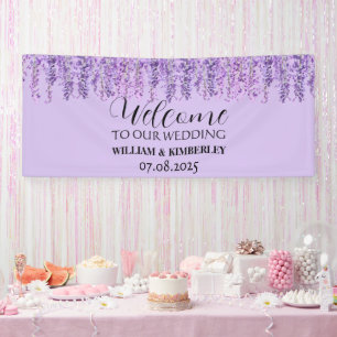 Flieder lila Blumen elegante Hochzeit Banner