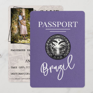 Flieder Lila Brasilien Reisepass Save The Date