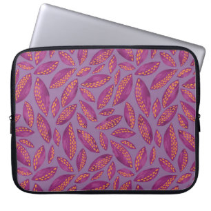 Flieder/Lila Herbstlaub Laptop Hülle Laptopschutzhülle