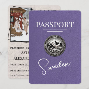 Flieder Lila Schweden Reisepass Save The Date
