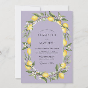 Flieder-Limonen-Frucht-Eukalyptus-Hochzeit Einladung