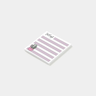 Flieder | Liniiert | Gettopfte Sukkulente -  Post-it Klebezettel