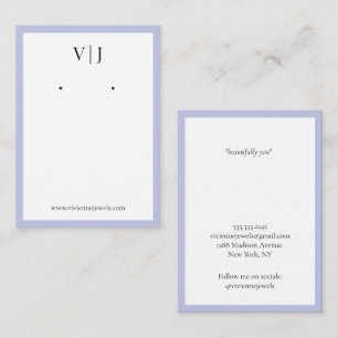 Flieder-Monogramm-Schmuck-Ohrhänger-Displaykarte Visitenkarte