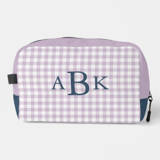 Flieder Purpur Gingham Monogrammiert Waschbeutel