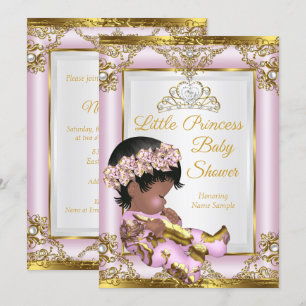 Flieder Rosa Gold Prinzessin Babyparty Ethnisch Einladung