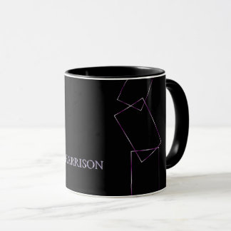 Flieder schwarz geometrischer Rahmen individuell g Tasse