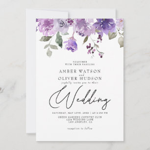 Flieder Staubig Lila Mauve Blumen Hochzeit Einladung