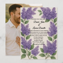 Flieder-Traum-Foto-Hochzeitseinladung