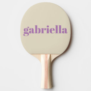 Flieder und Beige Fettgedruckte Typografie Persona Tischtennis Schläger